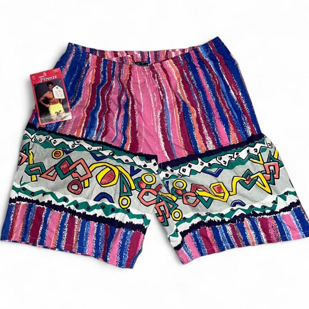 Vintage 90s firenze deadstock neon surf shorts
